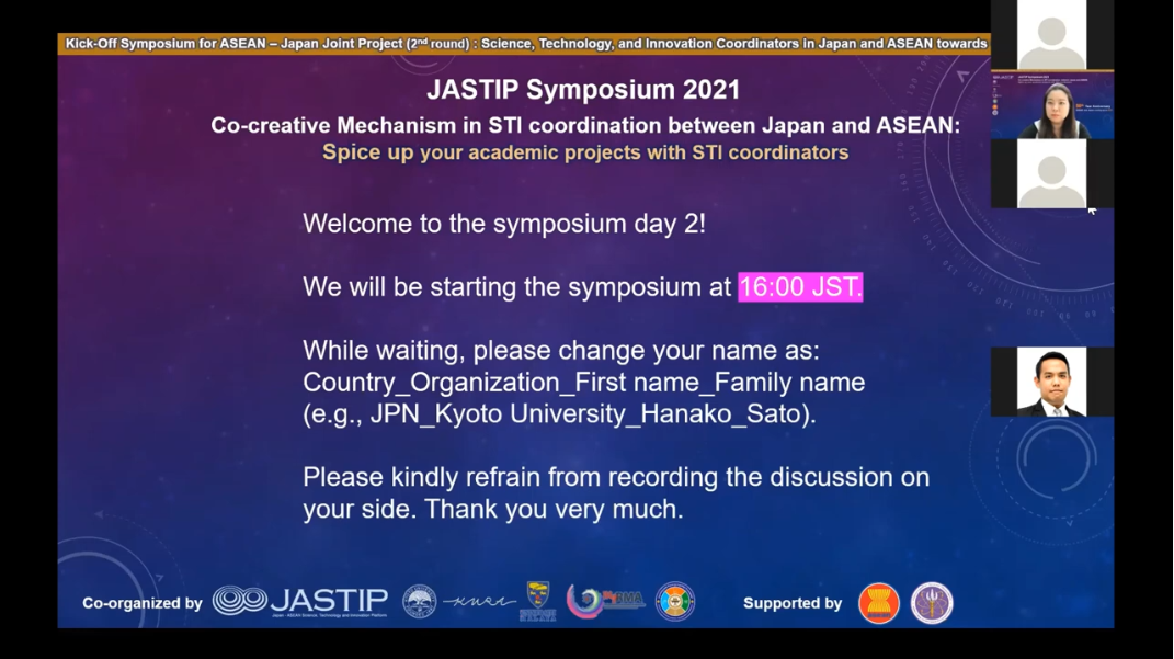 JASTIP Symposium “Co-creative Mechanism in STI coordination between Japan and ASEAN” (14/12/2021)